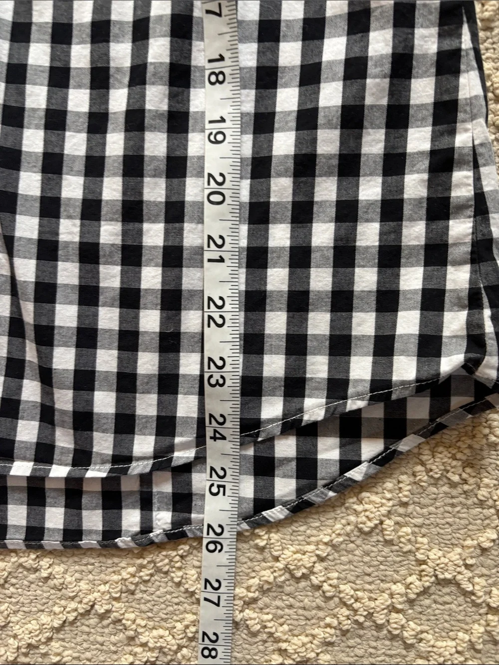 J. Crew Factory Black and White Gingham Button-Down Shirt